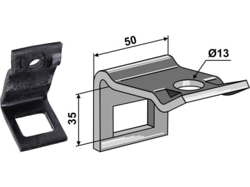 Industriehof® Zinkenhalter "D" 50 x 6 mm für Federzinken 32 x 10 mm mit Verstärkungsfeder 32 x 10 mm, Passender Rahmen 50 x 15 mm, universal, 1.HH17-3109 Industriehof® Zinkenhalter "D" 50 x 6 mm für Federzinken 32 x 10 mm mit Verstärkungsfeder 32 x 10 mm, Passender Rahmen 50 x 15 mm, universal, 1.HH17-3109