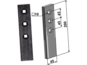 Industriehof® Verschleißteil gerade, 200 x 45 x 10 mm für Väderstad, 10.1045-1 Industriehof® Verschleißteil gerade, 200 x 45 x 10 mm für Väderstad, 10.1045-1