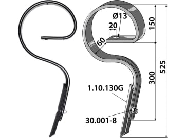 Industriehof® Kultureggenzinken gerade 525 x 12 mm für Amazone/BBG, Lemken, 1.0562 Industriehof® Kultureggenzinken gerade 525 x 12 mm für Amazone/BBG, Lemken, 1.0562