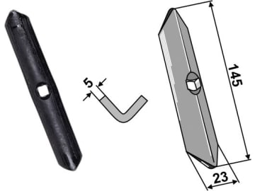 Industriehof® Spitzschar 145 x 23 mm gerade, universal für Kultureggen- und Garezinken, 2.2034 Industriehof® Spitzschar 145 x 23 mm gerade, universal für Kultureggen- und Garezinken, 2.2034