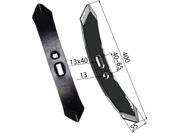 Industriehof® Spitzschar 400 x 55 mm universal für Blattfederzinken "GOLIATH"; Köckerling: Vario (alte Ausführung), 101.272 Industriehof® Spitzschar 400 x 55 mm universal für Blattfederzinken "GOLIATH"; Köckerling: Vario (alte Ausführung), 101.272