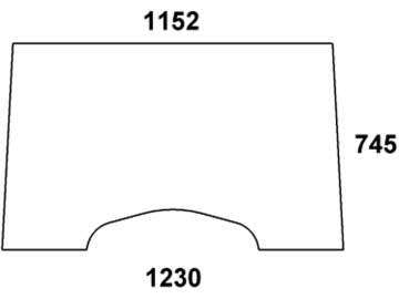 Frontscheibe, klar, für Claas Ceres, John Deere 3000, Kabine MX 3; MX 4 Frontscheibe, klar, für Claas Ceres, John Deere 3000, Kabine MX 3; MX 4
