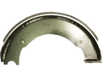 Bremsbacke, 400 x 120 mm, alte Ausführung, mit Flachnicke für Radbremse 4012, ohne Rückfahrautomatik Bremsbacke, 400 x 120 mm, alte Ausführung, mit Flachnicke für Radbremse 4012, ohne Rückfahrautomatik