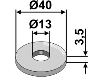Industriehof® Unterlegscheibe 40 x 13 x 3,5 mm, für universal, 10.ST-HH-3 Industriehof® Unterlegscheibe 40 x 13 x 3,5 mm, für universal, 10.ST-HH-3