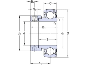 SKF Y-Lager YET 205-100-2F, Ø innen 25,4 mm, Exzenterringbefestigung, zöllig, 1-seitig verbreiteter Innenring SKF Y-Lager YET 205-100-2F, Ø innen 25,4 mm, Exzenterringbefestigung, zöllig, 1-seitig verbreiteter Innenring
