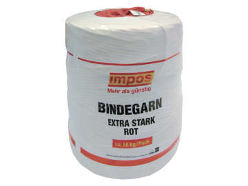 Impos 130 extrastark rot 2 Spulen à 9 kg Pressengarn für Quaderballen, Heu- und Silageballen Impos 130 extrastark rot 2 Spulen à 9 kg Pressengarn für Quaderballen, Heu- und Silageballen
