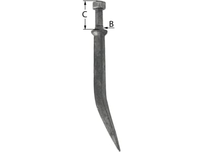 Eggenzinken, 150 mm, M 12, gebogen, Qualitäts-Rundstahl gesenkgeschmiedet, ungehärtet, Naturhart C 45 Eggenzinken, 150 mm, M 12, gebogen, Qualitäts-Rundstahl gesenkgeschmiedet, ungehärtet, Naturhart C 45
