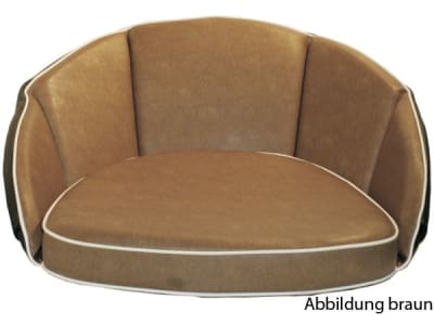 Sitzkissen, Kunstleder, 1-teilig mit 30 cm Rücken, Gummizugwulst Sitzkissen, Kunstleder, 1-teilig mit 30 cm Rücken, Gummizugwulst