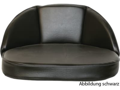 Sitzkissen, schwarz, Kunstleder, 1-teilig mit 20 cm Rücken, Riemenbefestigung