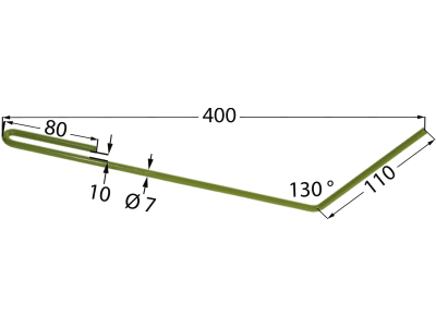 Striegelzinken 400 x 7 mm rechts für Amazone Saatstriegel