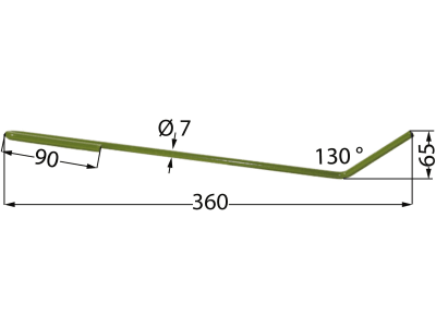 Striegelzinken 360 x 7 mm links für Amazone Saatstriegel