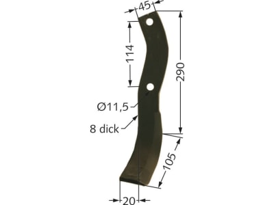 Fräsmesser 290 x 45 x 8 mm Bohrung 11,5 mm links/rechts für Howard Bodenfräse HA, CL, CA Fräsmesser 290 x 45 x 8 mm Bohrung 11,5 mm links/rechts für Howard Bodenfräse HA, CL, CA
