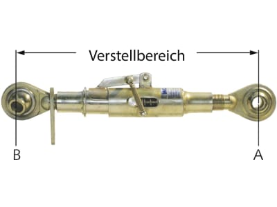 Teleskop-Oberlenker mit Klappverriegelung, A Kat. 2; B Kat. 2, 465 – 650 mm, M 36 x 3, für Fronthydraulik Teleskop-Oberlenker mit Klappverriegelung, A Kat. 2; B Kat. 2, 465 – 650 mm, M 36 x 3, für Fronthydraulik