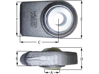 Anschweißende Kat. 3 Ø x B 37,4 x 45 mm, gerade, für Unterlenker