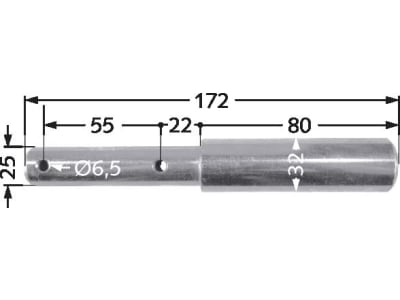 Oberlenker-Stufenbolzen Kat. 3/2, 172 mm x 25 mm; 32 mm