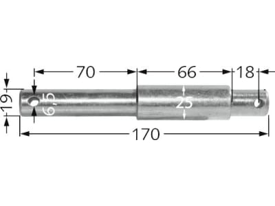 Oberlenker-Stufenbolzen Kat. 1/2, 170 mm x 19 mm; 25 mm