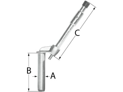 Anhängebolzen gerade mit Zuggriff, C 250 mm, für System Deutz-Fahr