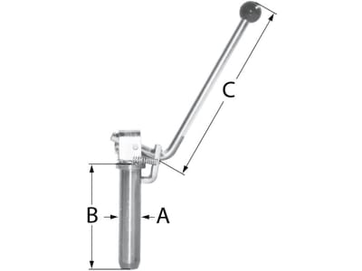 Anhängebolzen mit Kippgriff, C 250 mm, für System IHC - John Deere