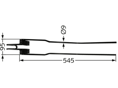 Schwaderzinken 545 x 95 x 9 mm für Deutz-Fahr Kreiselschwader