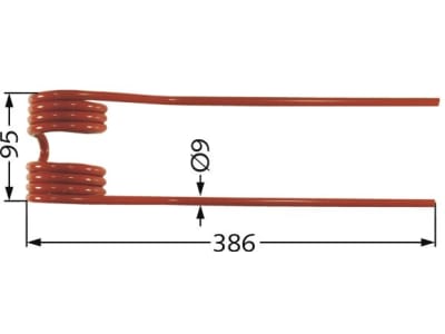 Kreiselheuerzinken links/rechts 386 x 95 x 9 mm für Fella Kreiselheuer TH 360, 440, 520, 540, 620, 660, 680, 700, 800, 900, 1100, 1300