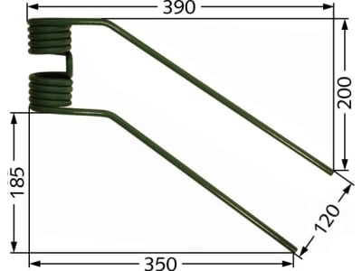 Kreiselheuerzinken links 390 x 123 x 9 mm für Fella Kreiselheuer TH 2, 20, 40, 60, 270