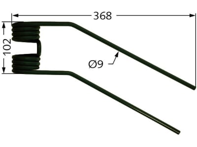 Kreiselheuerzinken links 368 x 102 x 9 mm für Fella Kreiselheuer TH 4, 4 DN, 4 S, 6, 330, 380, 380 D, 460, 460 D, 620, 670