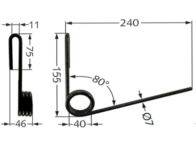 Striegelzinken 240 x 7 mm vorn für Saatstriegel Hassia, Isaria  6000, 7000, 8000, Lemken