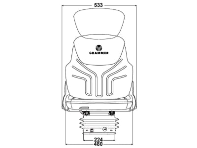 Grammer Traktorsitz "Compacto® Comfort W", luftgefedert, High-Performance-Stoff, anthrazit/grün/silber