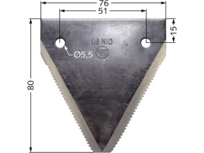 MWS Messerklinge DIN 80, 80 x 76 x 2 mm, unten, gezahnt MWS Messerklinge DIN 80, 80 x 76 x 2 mm, unten, gezahnt