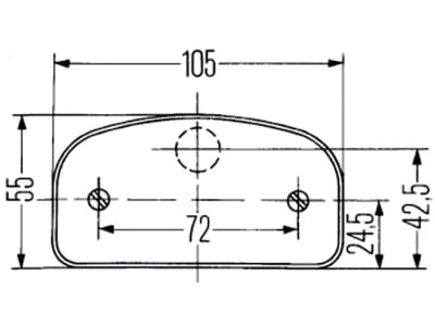 Hella® Kennzeichenleuchte hinten links/rechts, C5W, schwarz, oval, 105 x 55 x 63 mm, Sockel SV 8,5-8, 2KA 001 386-281