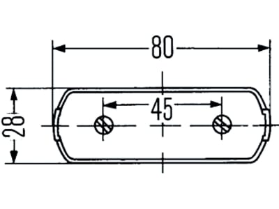 Hella® Kennzeichenleuchte hinten links/rechts, C5W, schwarz, oval, 80,5 x 28 x 31 mm, Sockel SV 8,5-8, 2KA 001 389-147