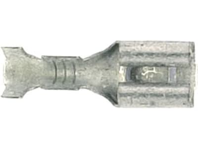 Herth + Buss Flachsteckhülse 4,8 x 0,8 mm, Kabel 0,5 – 1 mm², Messing verzinnt; unisoliert, mit Rastnase, 50 251 205