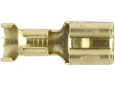 Herth + Buss Flachsteckhülse 6,3 x 0,8 mm Messing blank; unisoliert mit Rastpunkten Herth + Buss Flachsteckhülse 6,3 x 0,8 mm Messing blank; unisoliert mit Rastpunkten