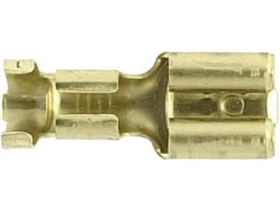 Herth + Buss Flachsteckhülse 6,3 x 0,8 mm, Kabel 2,5 – 6 mm², Messing blank; unisoliert, mit Rastnase, 1 St., 50 251 216