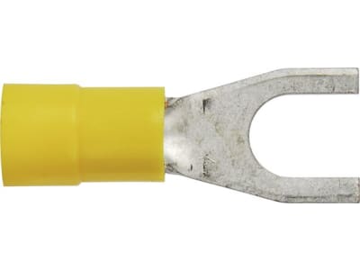 Herth + Buss Gabelkabelschuh Ø 6,4 mm Kabel 4 – 6 mm² , teilisoliert, gelb, 50 252 261