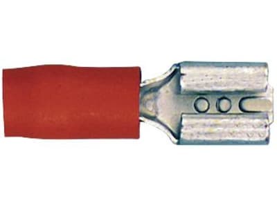 Herth + Buss Flachsteckhülse 4,8 x 0,8 mm, Kabel 0,5 – 1 mm², verzinnt; teilisoliert, rot, 50 252 506