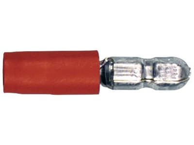 Herth + Buss Rundstecker rot, 0,5 – 1 mm², Ø 4 mm, verzinnt; teilisoliert, 50 252 532