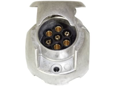 Herth + Buss Steckdose 7-polig, 6 – 12 V, Schraubanschluss, Aluminium, ISO 1724 N-Typ, mit Nebelschlussleuchtenabschaltung, 51 305 145