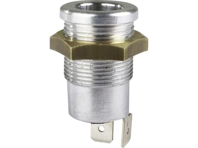 Herth + Buss Steckdose 1-polig, 6 – 24 V 16 A, 2 x Flachsteckanschluss 6,3 mm, Aluminium, mit Masseanschluss, 51 306 752