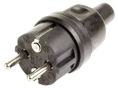 Herth + Buss Stecker 250 V, 2-polig, Schraubanschluss, mit Schutzkontakt und Knickschutz, 51 307 010