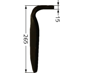 Industriehof® Kreiseleggenzinken rechts 100 x 265 x 15 mm, Bohrung 14,5 mm für Howard, RH-107-DER