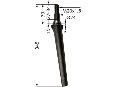 Industriehof® Kreiseleggenzinken links/rechts, 345 mm, M 20 x 1,5 für Celli, Perugini, RH-11 F