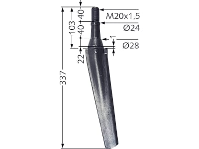 Industriehof® Kreiseleggenzinken links/rechts, 337 mm, M 20 x 1,5 für Feraboli, Frost, RH-23 Industriehof® Kreiseleggenzinken links/rechts, 337 mm, M 20 x 1,5 für Feraboli, Frost, RH-23