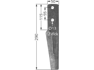 Industriehof® Kreiseleggenzinken links/rechts 50 x 290 x 12 mm, Bohrung 13,5 mm für Breviglieri, Schmotzer, RH-36