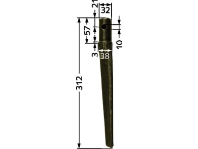 Industriehof® Kreiseleggenzinken links/rechts 38 x 312 x 38 mm, Bohrung 10 mm für Ceccato, RH-4 Industriehof® Kreiseleggenzinken links/rechts 38 x 312 x 38 mm, Bohrung 10 mm für Ceccato, RH-4