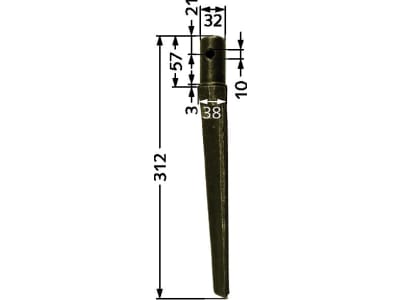 Industriehof® Kreiseleggenzinken links/rechts 38 x 312 x 38 mm, Bohrung 10 mm für Ceccato, RH-4