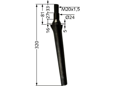 Industriehof® Kreiseleggenzinken links/rechts, 320 mm, M 20 x 1,5 für Celli, Perugini, RH-5 B