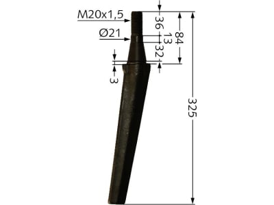 Industriehof® Kreiseleggenzinken links/rechts, 325 mm, M 20 x 1,5 für Remac, RH-7