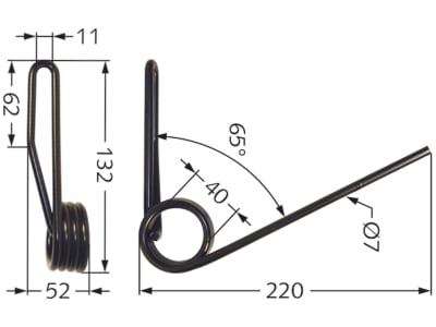 Industriehof® Striegelzinken 220 x 7 mm für Nodet und Kuhn Saatstriegel AS, BSV 6, GC, GC2 300, GC2 400, 10.ST-NO2