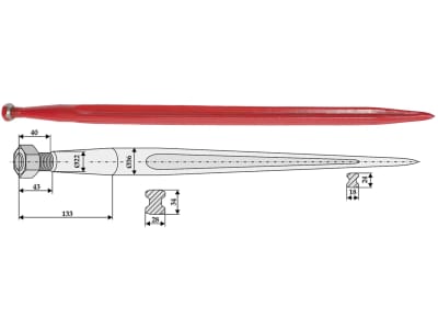 Industriehof® Frontladerzinken M 22 x 1,5, spitz, gerade, für Baas, Trima